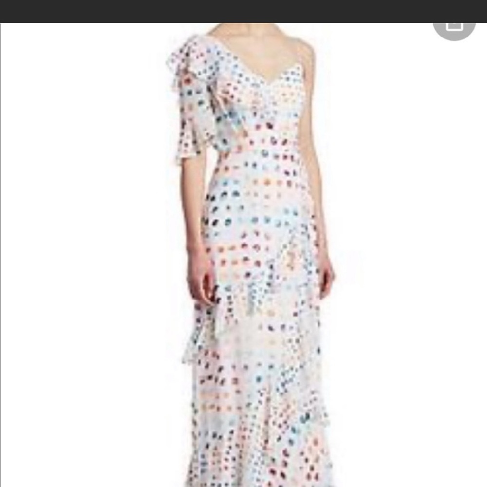NWOT ML Monique Lhuillier asymmetric ruffle - Picture 4 of 5